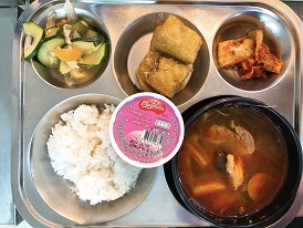 9.9:쌀밥,육개장,간장두부강정,느타리호박볶음,배추김치,아이스크림